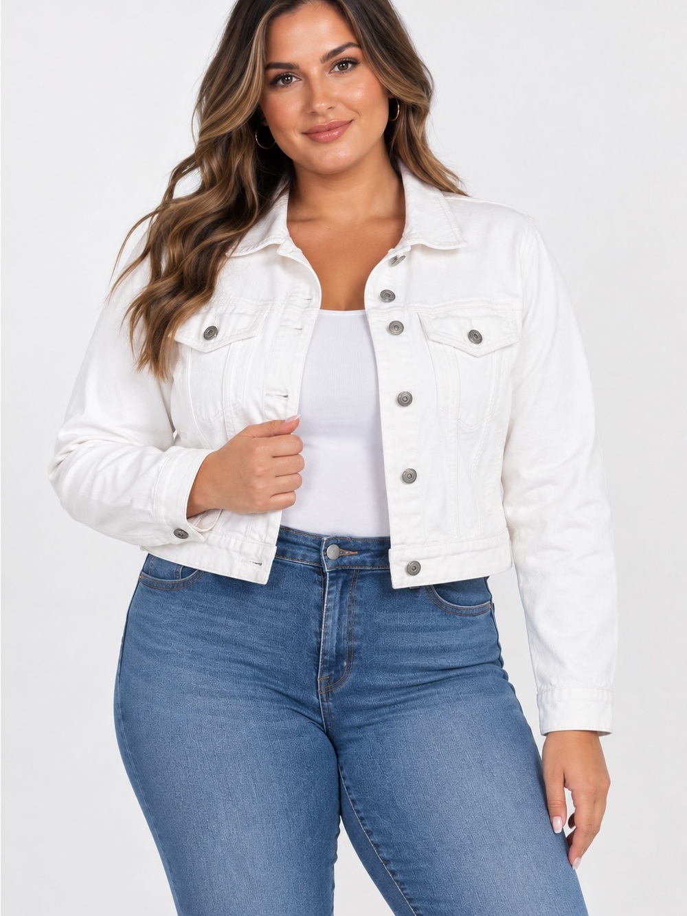 Old Navy White Cropped Denim Jacket